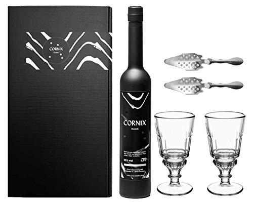 Cornix Absinth Geschenk Set mit original französischen Absinth Gläsern und Absinth Löffeln von Corvus