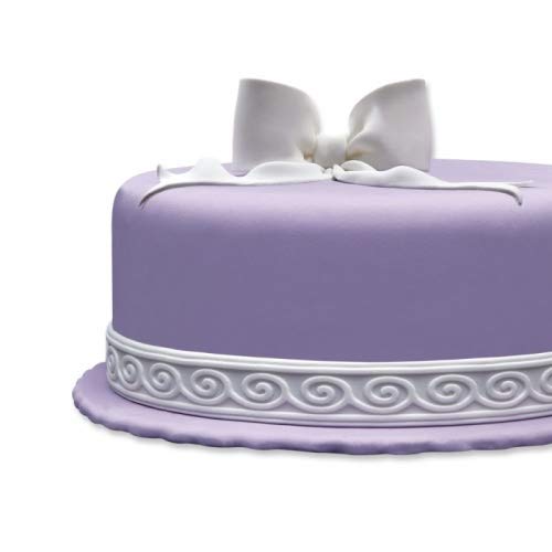 COXIMUS gebrauchsfertiger Fondantrand 2x1,25 m | Motiv Doppelband Kringel weiß, 2,5 cm hoch | leckere Tortendekoration für Torten, Cupcakes uvm. | COXIMUS "backen und mehr" von Cake Company