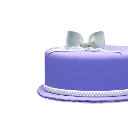 COXIMUS gebrauchsfertiger Fondantrand 4-fach 1,25 m Länge | Muster Perlchen, 1cm hoch | leckere Tortendekoration für Torten, Cupcakes uvm. | COXIMUS "backen und mehr" 4fach von Cake Company