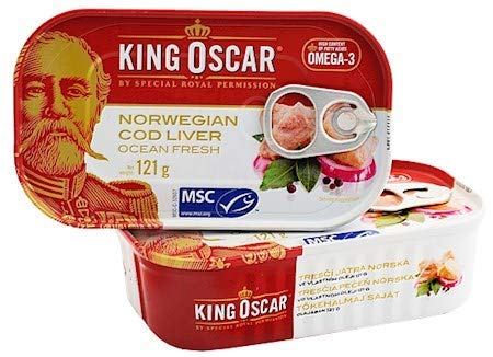 Ulan King Oskar Dorschleber aus Norwegen, 4er Pack Fisch Konserven (4 x 121g) von COXZD