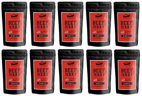Craftsman Beef Jerky BARBECUE 500 g (10 x 50g) | Trockenfleisch aus Deutschland - Bayern | American Jerky Beef Set | 100% Rindfleisch | BBQ | Premium Beef | Meat Snack MADE IN GERMANY von CRAFTSMAN FINEST FOODS