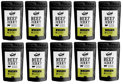 Craftsman Beef Jerky Hemp | 10 x 50 g = 500g | 100% Natürlich | Ohne Zucker | Trockenfleisch aus Deutschland - Bayern | Weiderind | 68% High Protein | mit Hanfsamen Craftsman Beef Jerky Hemp | 10 x 50 g = 500g | 100% Natürlich | Ohne Zucker | Trockenfleisch aus Deutschland - Bayern | Weiderind | 68% High Protein | mit Hanfsamen von CRAFTSMAN FINEST FOODS