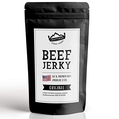 Craftsman Beef Jerky ORIGINAL 250 g | Trockenfleisch aus Deutschland - Bayern | American Jerky Beef Set | 100% Rindfleisch | High Protein | Original | Premium Beef | Meat Snack MADE IN GERMANY von CRAFTSMAN FINEST FOODS