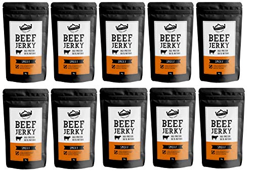 Craftsman Beef Jerky Smoky 500g | Ohne Zucker | Aus Deutschland - Bayern | Jerky Beef Set 10 x 50g | 100% Rindfleisch | High Protein 68% | Dörrfleisch/Trockenfleisch Smoky | 100% Natürlich Craftsman Beef Jerky Smoky 500g | Ohne Zucker | Aus Deutschland - Bayern | Jerky Beef Set 10 x 50g | 100% Rindfleisch | High Protein 68% | Dörrfleisch/Trockenfleisch Smoky | 100% Natürlich von CRAFTSMAN FINEST FOODS