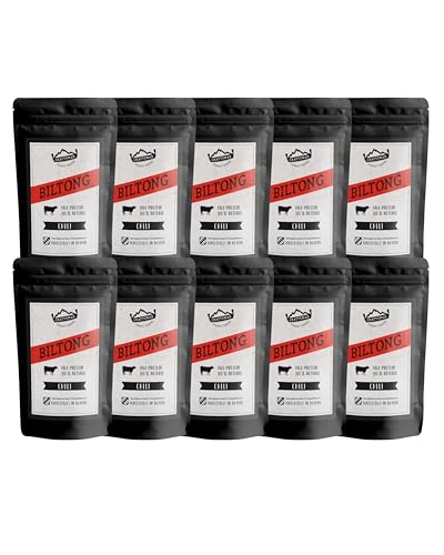 Craftsman Biltong Chili Trockenfleisch | Beef Jerky Set aus Deutschland - Bayern | Ohne Zucker 100% Natürlich Scharf (10x 50g Chili) von CRAFTSMAN FINEST FOODS