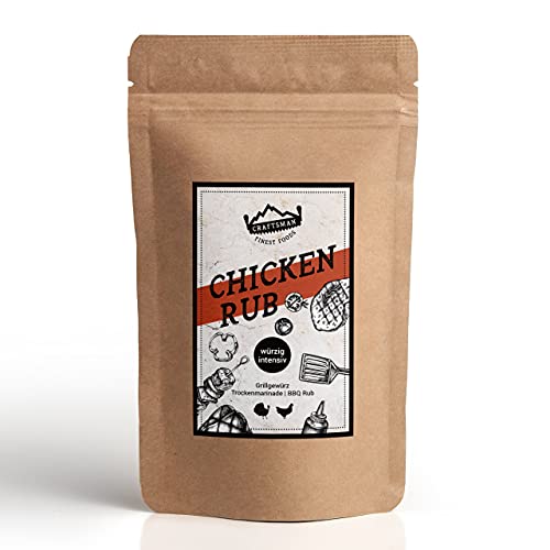 Craftsman Chicken Rub 250 g | BBQ Rub für Hähnchen | 100 % natürlich | Premium Grillgewürz | Trockenmarinade für Geflügel | Gewürzmischung zum Grillen | Chicken Dry Rub | zum marinieren von Fleisch von CRAFTSMAN FINEST FOODS