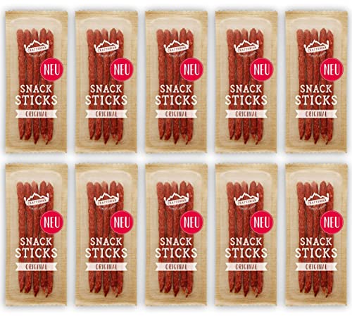 Craftsman Snack Sticks Original (15 x 45 g) | Wurst Snack | Mini-Salami | Fleischsnack to Go | geräucherte Mini Wurst | Herzhafte Salami-Sticks | Rohwurst | Dauerwurst (15 Packungen (15 x 45g)) von CRAFTSMAN FINEST FOODS
