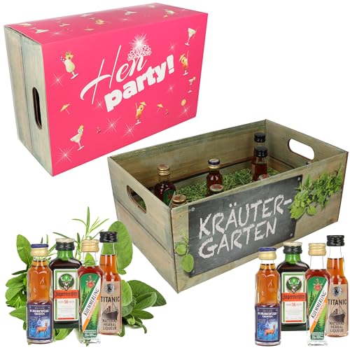 Kräutergarten Geschenksbox · Witzige Geschenkidee mit Alkohol für Mädels und Frauen · 8 x Kräuter-Likör · Hochwertige Geschenkbox · Mädelsabend · Henparty ·Girls Night Out von CREOLOGIC