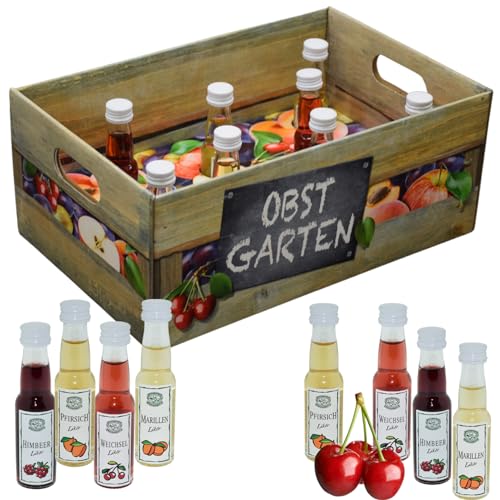 Obstgarten · Geschenkidee für Männer und Frauen mit Alkohol · 8 x Obst-Likör · Hochwertige Geschenkbox (Obstgarten ohne Schuber) von CREOLOGIC
