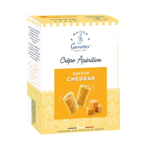 Maison Gavottes - kleine gefüllte Crêpes mit Cheddar Käsefüllung - Millcrepes - 110g, Menge:3 Stück Maison Gavottes - kleine gefüllte Crêpes mit Cheddar Käsefüllung - Millcrepes - 110g, Menge:3 Stück von CRÊPEROLLES