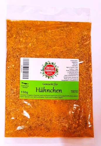 CRETAN FARMERS - Seasoning for chicken - Spices for roast chicken - BBQ Rub for Poultry - Mixed for chicken 150g - Low salt von CRETAN FARMERS NATURAL PRODUCTS