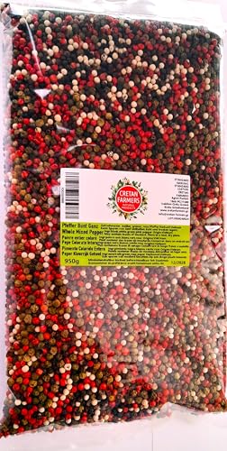 CRETAN FARMERS - Pfeffer Bunt Ganz 950g - Mixed whole pepper - Mixed peppers - Multicolor pepper - colorful pepper - Ideal for spice grinder - Colourful mixed Peppercorns CRETAN FARMERS - Pfeffer Bunt Ganz 950g - Mixed whole pepper - Mixed peppers - Multicolor pepper - colorful pepper - Ideal for spice grinder - Colourful mixed Peppercorns von CRETAN FARMERS