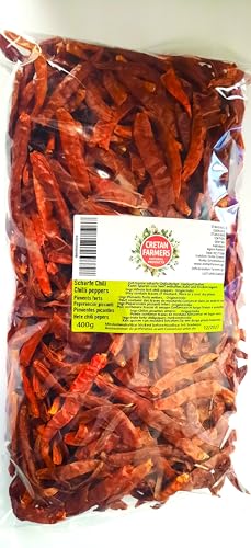 CRETAN FARMERS - Whole hot peppers 400g - chilli - dried chillies - spicy peppers - red spicy Chili ganz - 400g - Sehr heiß CRETAN FARMERS - Whole hot peppers 400g - chilli - dried chillies - spicy peppers - red spicy Chili ganz - 400g - Sehr heiß von CRETAN FARMERS
