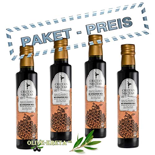 CRETAN NECTAR 01012 - 4x 250ml Balsamico - Essig mit Honig von Chania Kreta von CRETAN NECTAR