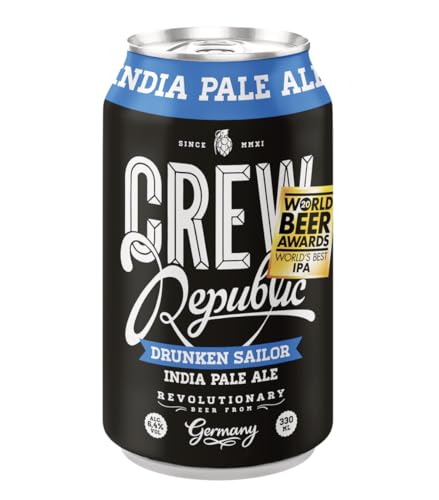 CREW REPUBLIC Drunken Sailor IPA Craft Bier (20 x 0,33l) - Vollmundig Hopfig - World Beer Awards World's Best IPA 2020 - Inkl. 5€ Einwegpfand von CREW Republic