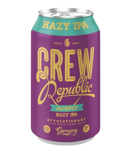 CREW REPUBLIC Jackpot Hazy IPA Craft Bier (20x0,33l) - Naturtrüb & Frisch - Nach Reinheitsgebot Gebraut - Inkl. 5€ Einwegpfand von CREW Republic