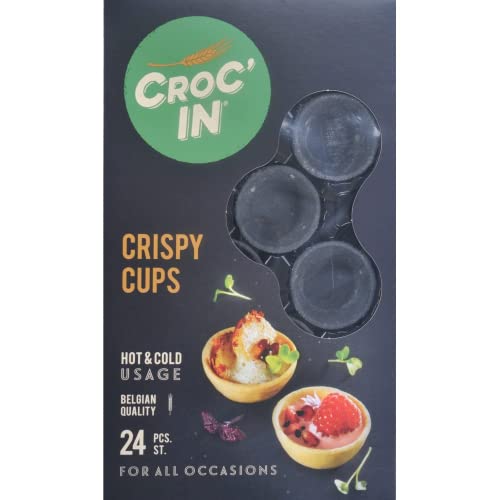 CROC‘IN - Teigschälchen zum Bestücken Black - Tarteboden für süße Stückchen oder herzhafte Aperitifhäppchen - Handwerklich hergestellt & Vegan - 24 Stück von CROC'IN