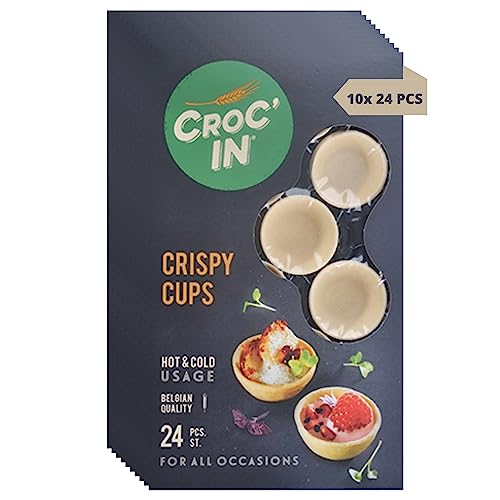 Croc‘IN - Teigschälchen zum Bestücken Farbneutral - Tarteboden für süße Stückchen oder herzhafte Aperitifhäppchen - Handwerklich hergestellt & Vegan - Ideal Für Catering & Restaurants - 240 Stück von CROC'IN