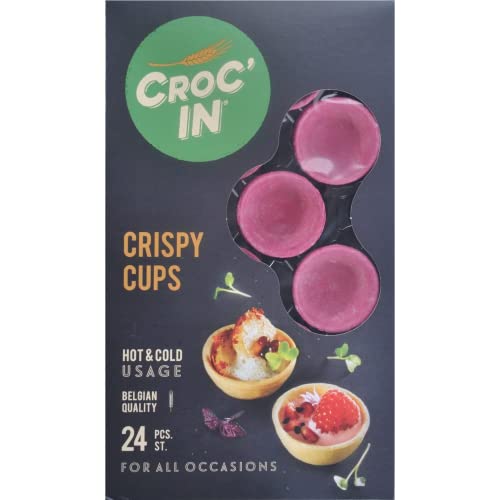 CROC‘IN - Teigschälchen zum Bestücken Fuchsia - Tarteboden für süße Stückchen oder herzhafte Aperitifhäppchen - Handwerklich hergestellt & Vegan - 24 Stück von CROC'IN