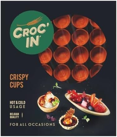 Croc‘IN - Teigschälchen zum Bestücken Orange - Tarteboden für süße Stückchen oder herzhafte Aperitifhäppchen - Handwerklich hergestellt & Vegan - 60 Stück von CROC'IN