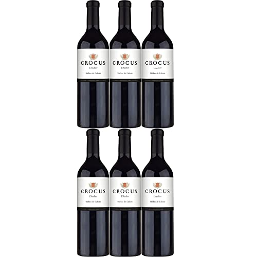 Crocus L‘Atelier Malbec Cahors Rotwein veganer Wein trocken AOC Frankreich I Versanel Paket (6 x 0,75l) von CROCUS Malbec de Cahors
