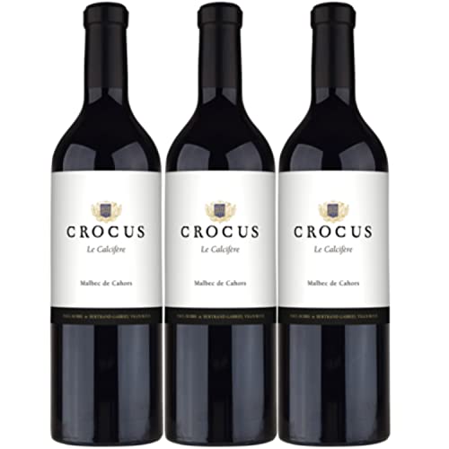 Crocus Le Calcifère Malbec Cahors Rotwein französischer Wein AOC Frankreich I Versanel Paket (3 x 0,75l) von CROCUS Malbec de Cahors
