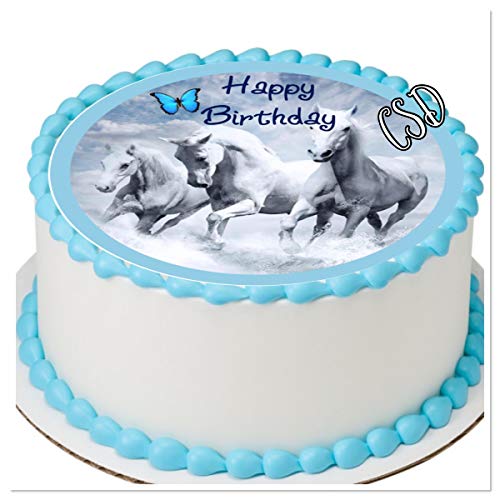 Tortenaufleger Pferde 018, Zuckerpapier, Tortenbild, Geburtstag von GREAT BRITISH TRADING LIMITED