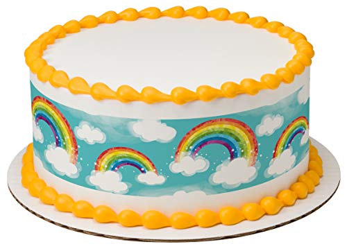 Tortenbänder Regenbogen, 3 Teilig aus Zuckerpapier, essbare Tortendeko, Geburtstag von CSD