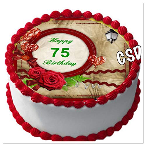Tortenaufleger 75. Geburtstag M1, Essbares Tortenbild, Zuckerpapier, Geburstag, Fototorte von CSD