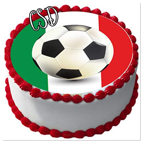 Tortenaufleger Fußball Italien, Tortenbild Geburtstag, Zuckerpapier von CSD