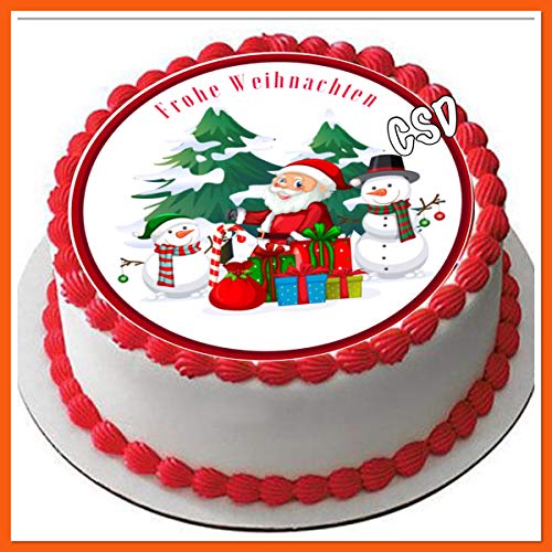 Tortenaufleger Weihnachten 011, Zuckerpapier Tortenbild, Fototorte, Weihnachten von CSD