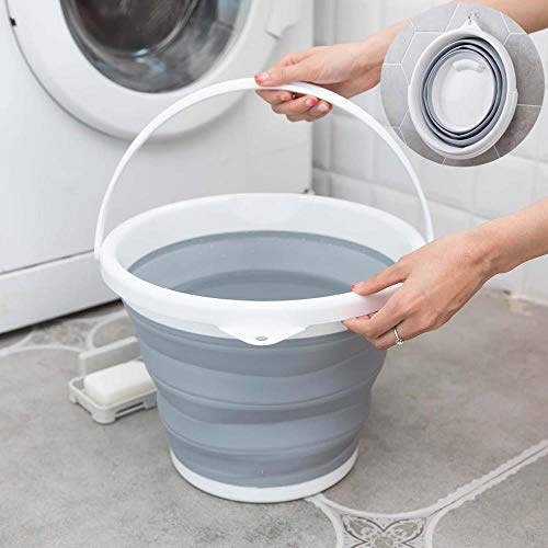 Tragbarer, faltbarer Eimer, 10 l, Polypropylen-Kunststoff, Wascheimer für Reisen, Outdoor, Angeln, Promotion, Camping, Autowäsche, Eimer, platzsparend von CTOBB