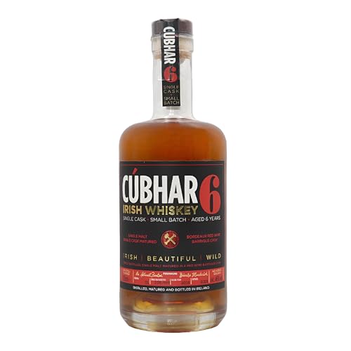 Cúbhar Irish Whiskey Red Wine Single Cask 700ml I Triple Distilled Single Malt Whiskey I Irischer Whiskey 6 Jahre in Barrique-Fass aus Rotwein gereift I Alc. 46% vol Limited Whiskey von CÚBHAR