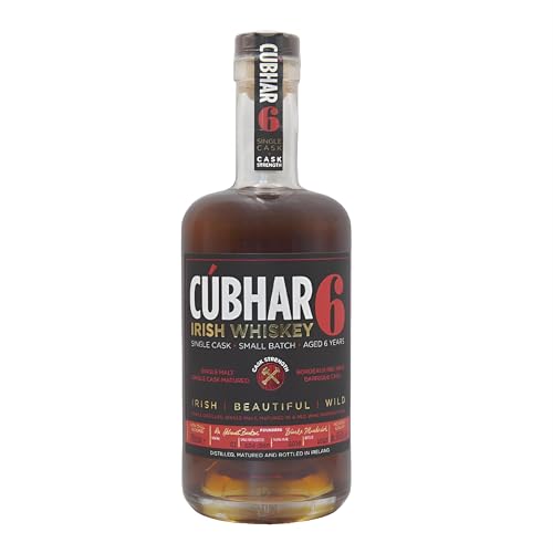 Cúbhar Irish Whiskey Red Wine Single Cask - Cask Strength 700ml I Triple Distilled Single Malt Whiskey I Irischer Whiskey 6 Jahre in Barrique-Fass aus Rotwein gereift I Alc. 61,6% vol Cask Strength von CÚBHAR