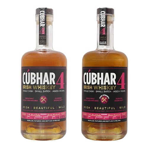 Cúbhar Irish Whiskey Sherry Single Cask 2 x 700ml I Triple Distilled Single Malt Whiskey I Irischer Whiskey 4 Jahre in Oloroso Sherry Butt gereift I 58,7% + 46% von CÚBHAR