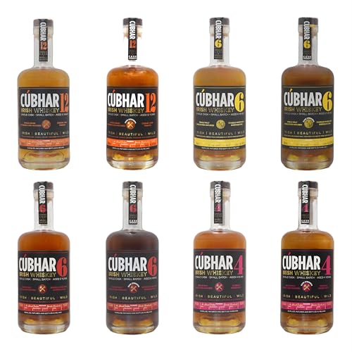 Cúbhar Irish Whiskey Single Cask 8 x 700ml | 2 x Red Wine, 2 x White Wine, 2 x Sherry Cask und 2 x Grain Gognac | Triple Distilled Single Malt Whiskey Cúbhar Irish Whiskey Single Cask 8 x 700ml | 2 x Red Wine, 2 x White Wine, 2 x Sherry Cask und 2 x Grain Gognac | Triple Distilled Single Malt Whiskey von CÚBHAR