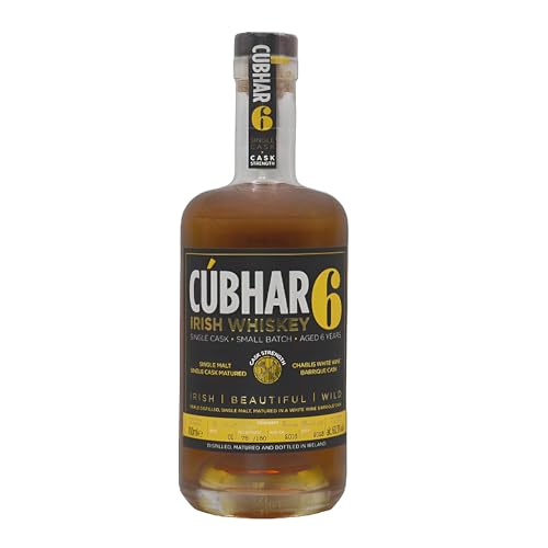 Cúbhar Irish Whiskey White Wine Single Cask - Cask Strength 700ml I Triple Distilled Single Malt Whiskey I Irischer Whiskey 6 Jahre in Chablis-Fass aus Weißwein gereift I Alc. 60,3% vol Cask Strength von CÚBHAR