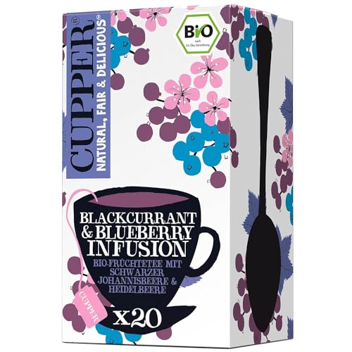 CUPPER Bio Früchtetee "Blackcurrant & Blueberry Infusion", 20 ungebleichte Teebeutel, umweltfreundlich, fair gehandelt von CUPPER