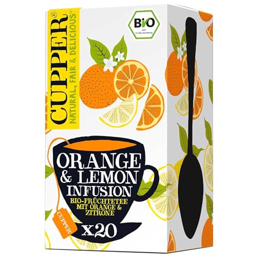 CUPPER Bio Früchtetee "Orange & Lemon Infusion", 20 ungebleichte Teebeutel, umweltfreundlich, fair gehandelt von CUPPER