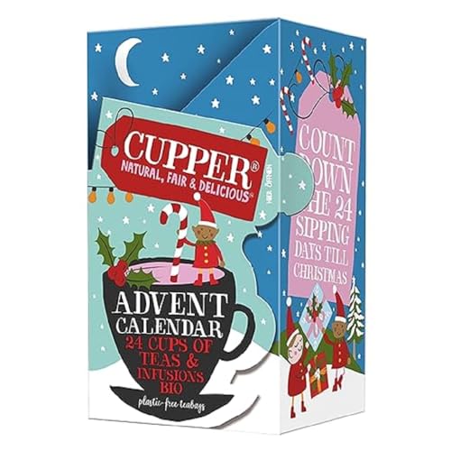 Cupper Bio Tee Adventskalender 2023, Weihnachtskalender mit 24 Teebeuteln, Geschenk zu Weihnachten von CUPPER