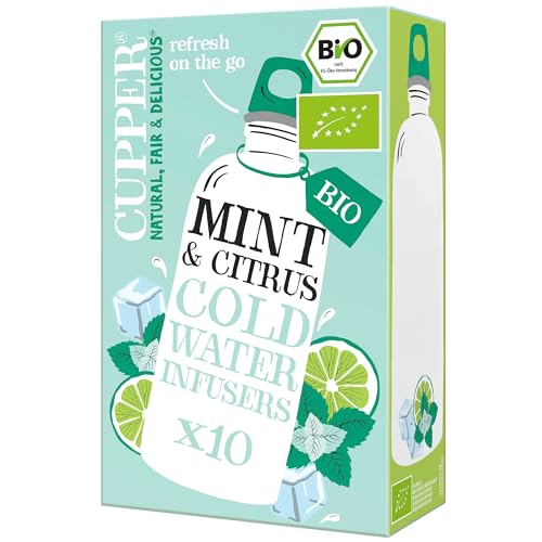 Cupper Bio Cold Water Infusers Mint & Citrus, 10 ungebleichte Teebeutel, umweltfreundlich, fair gehandelt (Cold Brew Tea, Kalter Tee) von CUPPER