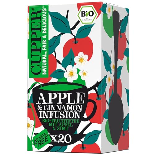 Cupper Bio Früchtetee, Apfel und Zimt, 20 Beutel, 40 g von CUPPER