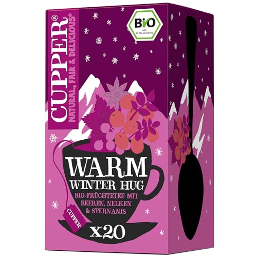 Cupper Bio-Früchtetee "Warm Winter Hug", 20 ungebleichte Teebeutel, umweltfreundlich, fair gehandelt von CUPPER