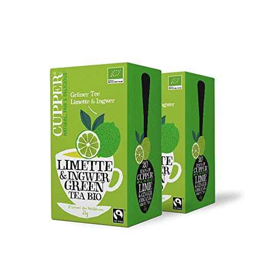 Cupper Bio Grüner Tee Limette Ingwer, 2er Pack von CUPPER