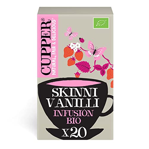 Cupper Bio Früchtetee "Skinni Vanilli", Erdbeer Vanille Tee, umweltfreundlich, fair gehandelt, 80 ungebleichte Teebeutel, 4er Pack von CUPPER