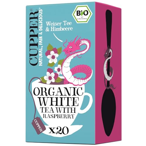 Cupper Bio Weißer Tee, Himbeere, 20 Beutel, 34 g von CUPPER