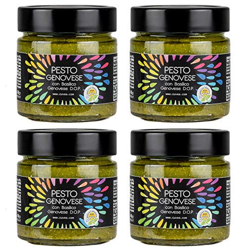 Cuvea - Pesto mit Basilikum aus Genua D.O.P. 4 x 180 g - Handwerkliche Produkte nur hochwertige Zutaten Cuvea - Pesto mit Basilikum aus Genua D.O.P. 4 x 180 g - Handwerkliche Produkte nur hochwertige Zutaten von CUVEA