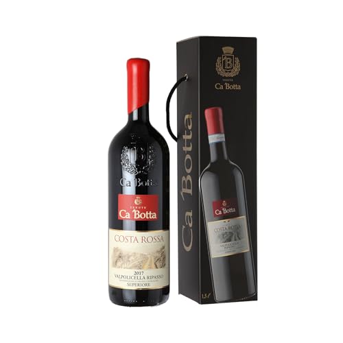 2017 Costa Rossa Valpolicella Ripasso DOC Superiore Magnum (1,5 L) in Geschenkbox - Ca'Botta - Rotwein trocken aus Verona/Valpolicella, Italien, Auswahl:1 Flasche in Geschenkpackung von Ca'Botta