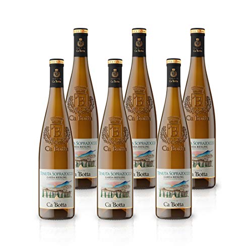 2018 Soprazocco Garda Riesling DOC - Ca'Botta - Weißwein (trocken) aus Italien/Verona Valpolicella, Paket mit:6 Flaschen von Ca'Botta