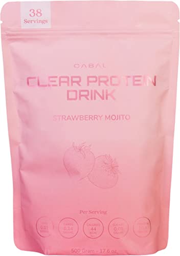 Cabau Clear Protein Drink - Strawberry Mojito - Eiweißreich & Zuckerarm - Leicht & Erfrischend im Geschmack - 38 Getränke - Das Sommergetränk von 2022 von Cabau